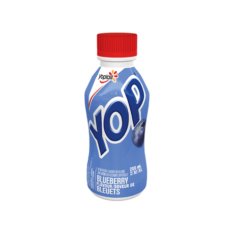 Yogourt à boire Yoplait Yop 1 %, bleuet, boisson au yogourt