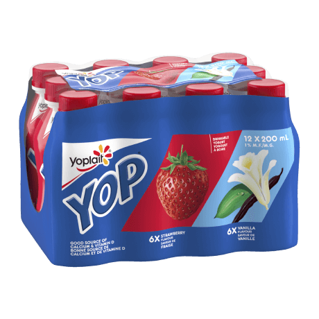 Yop Yogurt Strawberry Flavour/Vanilla Flavour - Yoplait Canada