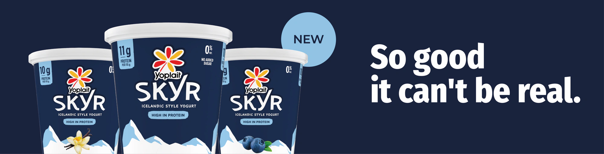 New - Yoplait Skyr. So good it can't be real.